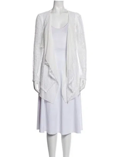 Pre-owned Joseph Ribkoff Patterned Jacket In White