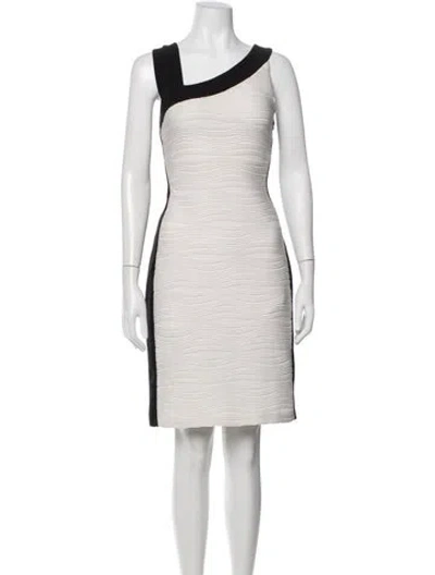 Pre-owned Joseph Ribkoff Patterned Knee-length Dress In Neutrals
