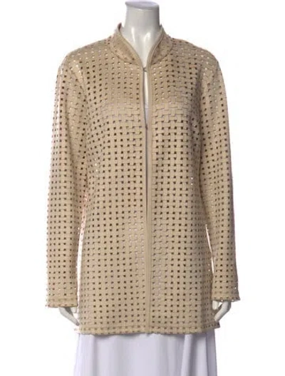 Pre-owned Joseph Ribkoff Patterned Open Front Sweater In Neutrals