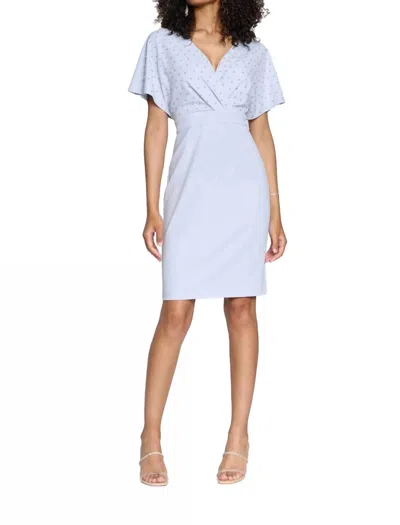 Joseph Ribkoff Pearl Bodice Mini Dress In Celestial Blue In Multi
