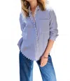 Joseph Ribkoff Striped Blouse With Pearl Details In Blue And White In Blue