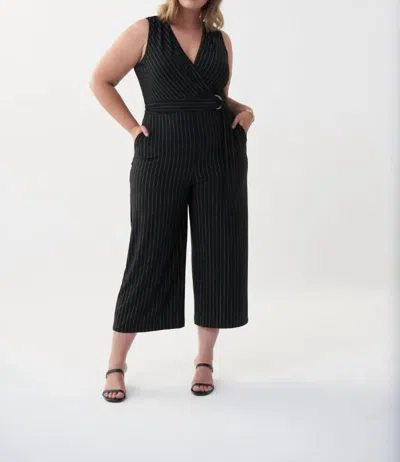 Joseph Ribkoff Pinstripe Sleeveless Jumpsuit In Black