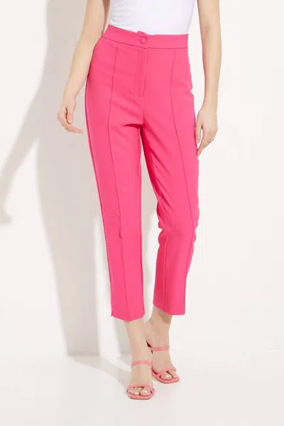 Joseph Ribkoff Pintuck Detail Pants In Dazzle Pink In Multi