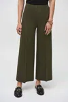 Joseph Ribkoff Pintuck Pull On Culotte Pant In Iguana In Green