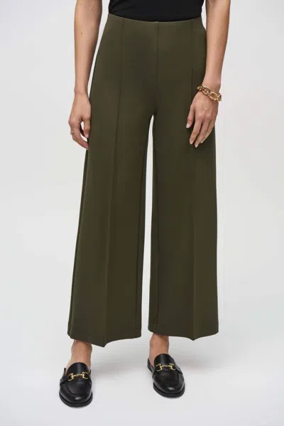 Joseph Ribkoff Pintuck Pull On Culotte Pant In Iguana In Green