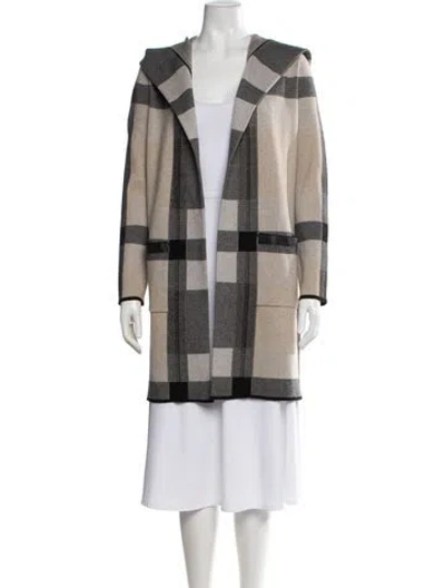 Pre-owned Joseph Ribkoff Plaid Print Coat W/ Tags In Multicolor