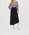 Joseph Ribkoff Pleated Asymmetric Maxi Skirt In Black In Black