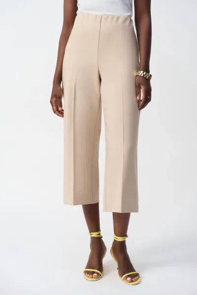 Joseph Ribkoff Pleated Beige High-waisted Trousers In Parchment Beige In Neutral