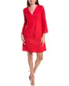 Joseph Ribkoff Eggshell And Chiffon Straight Dress In Radiant Red In Red