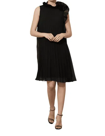 JOSEPH RIBKOFF PLEATED COCKTAIL DRESS IN MIDNIGHT