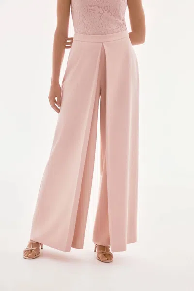 Joseph Ribkoff Pleated Front High Rise Wide Leg Pants 251734 In Pink Quartz