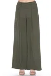Joseph Ribkoff Pleated Front Wide Leg Trouser In Iguana Green In Green