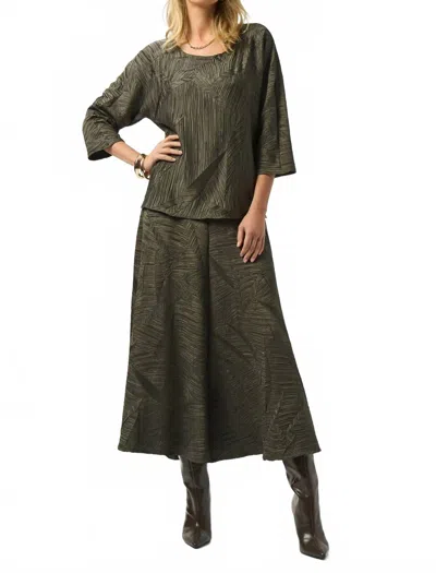 Joseph Ribkoff Pleated Satin Boxy Top In Avocado In Green