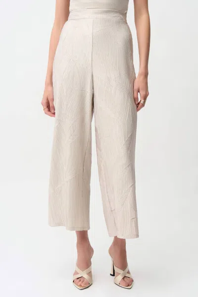 Joseph Ribkoff Pleated Satin Pull-on Culotte Pants In Moonstone In Neutral