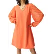 Joseph Ribkoff Woven And Chiffon A-line Dress In Mandarin In Orange