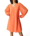 Joseph Ribkoff Woven And Chiffon A-line Dress In Mandarin In Orange