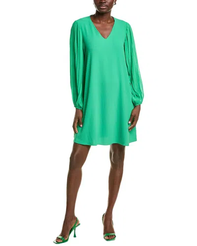 Joseph Ribkoff Pleated Sleeve Shift Dress In Green
