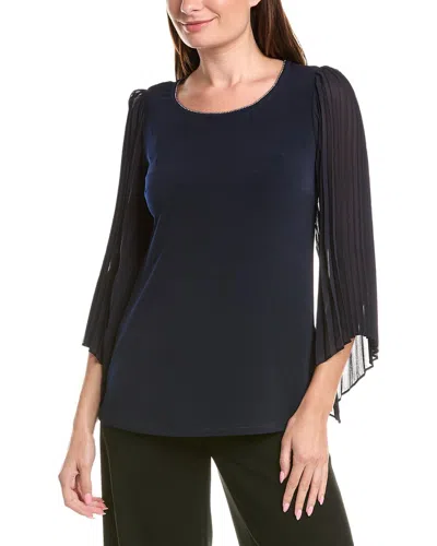 Joseph Ribkoff Pleated Sleeve Top In Multi