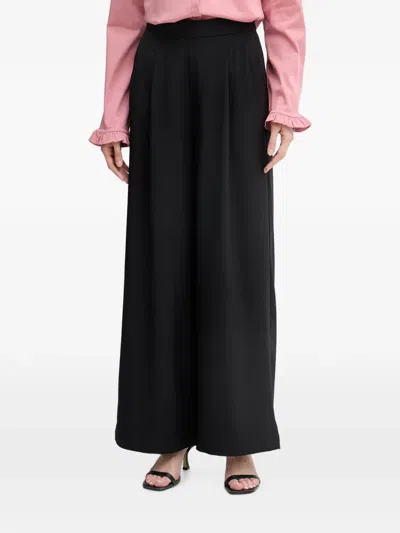 Joseph Ribkoff Pleated Wide-leg Trousers In Black