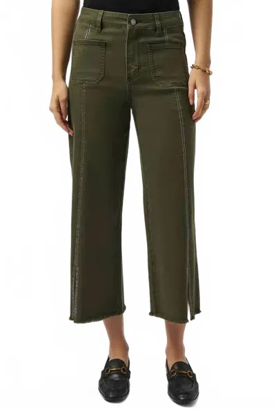 Joseph Ribkoff Pockets Embellished Culotte Jeans In Java In Green