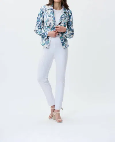 Joseph Ribkoff Polina Printed Moto Jacket In Vanilla/multi