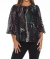 Joseph Ribkoff Polka Dot 3/4 Sleeve Top In Multi