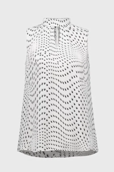Joseph Ribkoff Polka Dot Pullover Top In White