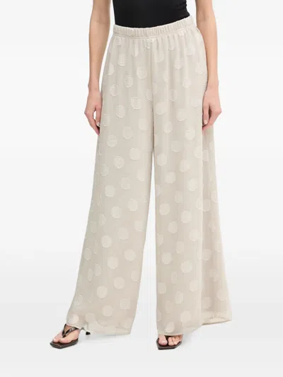 Joseph Ribkoff Polka-dot Palazzo Pants In Neutral