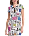 Joseph Ribkoff Silky Knit Conversational Shift Dress In Multi In White