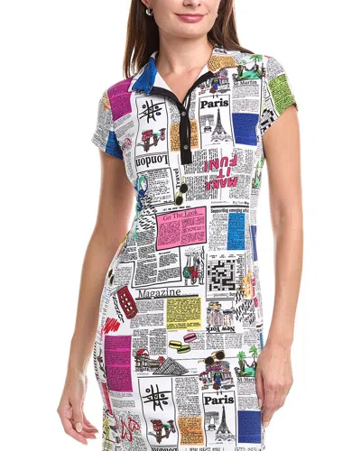 Joseph Ribkoff Silky Knit Conversational Shift Dress In Multi