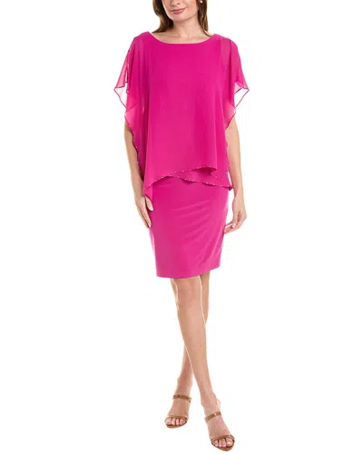 Joseph Ribkoff Poncho Midi Dress In Pink