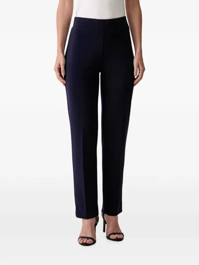 Joseph Ribkoff Pressed-crease Rear-slit Trousers In Blue