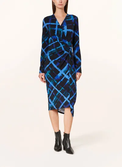Joseph Ribkoff Print Wrap Dress In Black / Multi