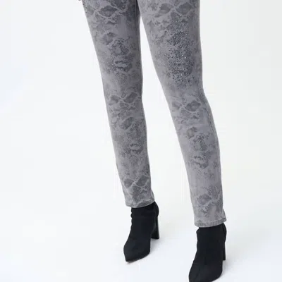 Joseph Ribkoff Printed Embellished Jeans In Gray