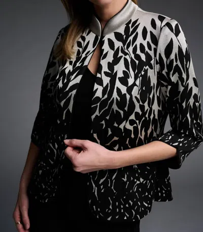 Joseph Ribkoff Shimmer Jacket In Black/white Shimmer