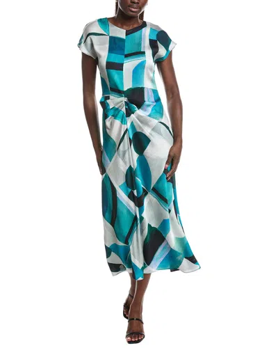 Joseph Ribkoff Abstract-print Twisted-waist Midi Dress In Animal Print