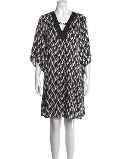 Pre-owned Joseph Ribkoff Printed Mini Dress In Black