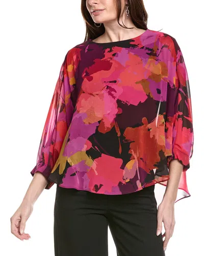 Joseph Ribkoff Boat-neck Floral Top In Multi