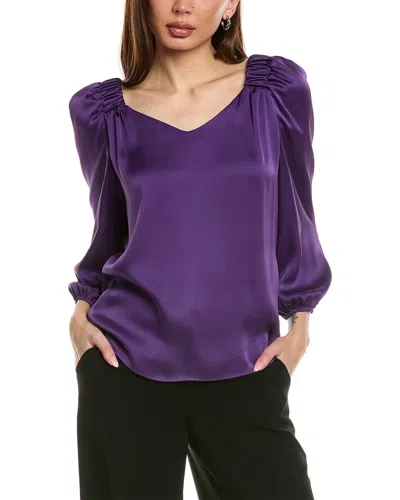 Joseph Ribkoff Puff Sleeve Blouse In Purple
