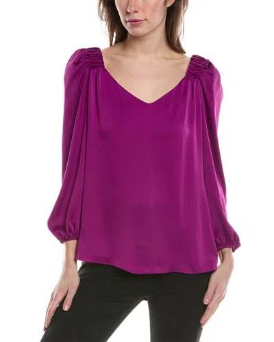 Joseph Ribkoff Puff Sleeve Blouse In Purple