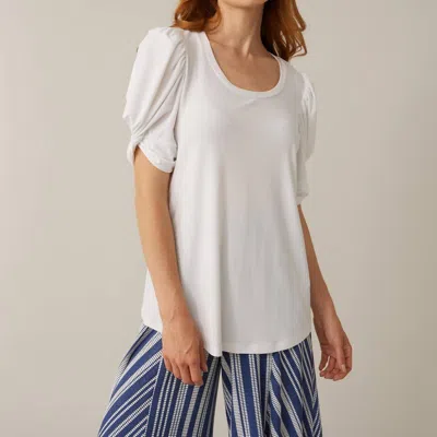 Joseph Ribkoff Puff Sleeves Top In Vanilla In White