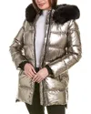 Joseph Ribkoff Pewter Puffer Coat With Hood In Grey