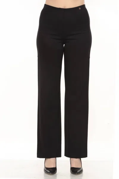JOSEPH RIBKOFF PULL ON CLASSIC WIDE LEG TROUSER IN BLACK