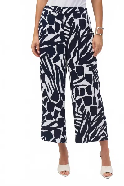 JOSEPH RIBKOFF PULL ON CULOTTE PANTS IN BLUE