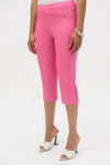 Joseph Ribkoff Pull On Guipure Capri Pants In Bubblegum In Pink