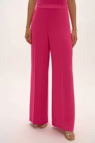 Joseph Ribkoff Pull On Wide Leg Pant In Geranium In Pink