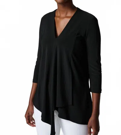 Joseph Ribkoff Asymmetrical V-neck Tunic In Black
