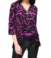 Joseph Ribkoff Abstract Print Asymmetric Top In Black/empress In Multi
