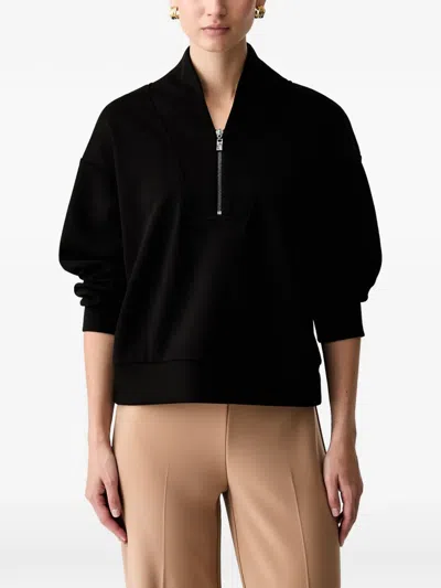 Joseph Ribkoff Quarter-zip Long-sleeve Sweater In Black