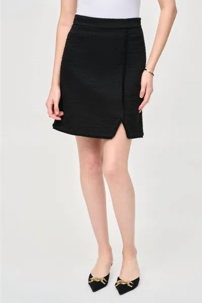 JOSEPH RIBKOFF REAGAN BOUCLE SKIRT IN BLACK